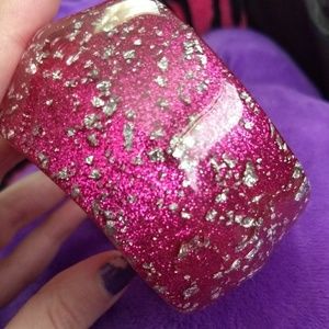 Gr84Bundle! Statement bracelet Hot Pink w/ Silver